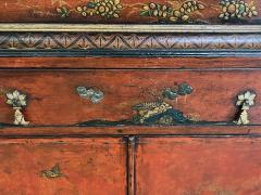 A pair of George III style scarlet chinoiserie decorated display cabinets - 2810849