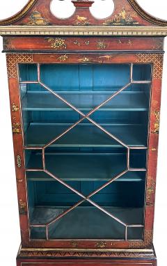 A pair of George III style scarlet chinoiserie decorated display cabinets - 2810853