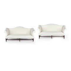 A pair of Georgian mahogany sofas from Powderham Castle sofas settees - 4271834