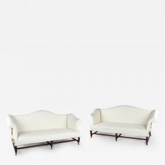 A pair of Georgian mahogany sofas from Powderham Castle sofas settees - 4276949