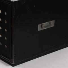 A pair of Industrial style ebonized end tables with silver rivets decoration  - 3071019