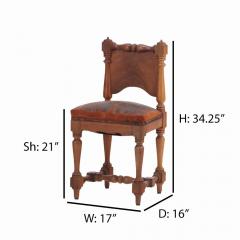 A pair of Italian Renaissance Revival mahogany upright side chairs 19th C  - 4018213