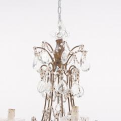 A pair of Italian iron and crystal eight arm chandeliers C 1950  - 3782768