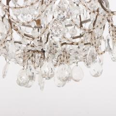 A pair of Italian iron and crystal eight arm chandeliers C 1950  - 3782771