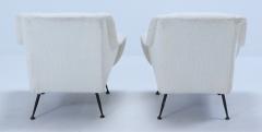 A pair of Italian lounge chairs with iron legs circa 1950  - 3446044