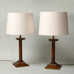 A pair of Mahogany Candlestick Lamps - 4558880
