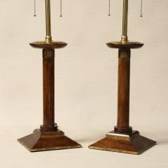 A pair of Mahogany Candlestick Lamps - 4558885