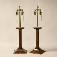 A pair of Mahogany Candlestick Lamps - 4558887
