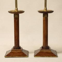 A pair of Mahogany Candlestick Lamps - 4558888