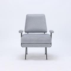 A pair of Mid Century Modern iron armchairs newly upholstered  - 2276849