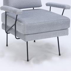 A pair of Mid Century Modern iron armchairs newly upholstered  - 2276850