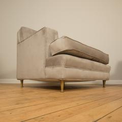 A pair of Mid Century oversized Italian club chairs with bronze legs C 1950 - 2107646