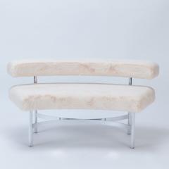 A pair of Modern curved shaped chrome benches or small sofas circa 1970  - 2516504