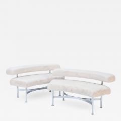 A pair of Modern curved shaped chrome benches or small sofas circa 1970  - 2516750