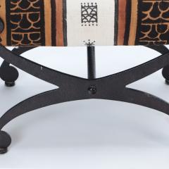 A pair of Modern painted iron and upholstered benches with interesting fabric  - 2917714