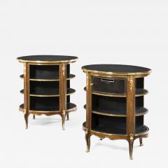 A pair of Napoleon III kingwood freestanding open bookcases - 1580371