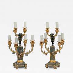 A pair of Napoleon III six light candelabra - 900226