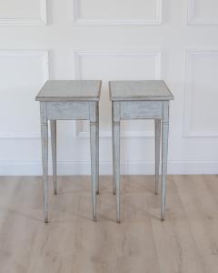 A pair of Swedish side tables in a mix of pale blue and grey - 4812160