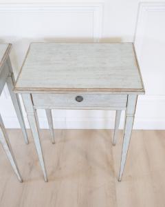 A pair of Swedish side tables in a mix of pale blue and grey - 4812177