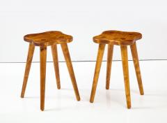 A pair of Swedish solid birch stools or side tables Circa 1960s - 2458341