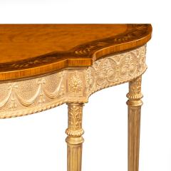 A pair of Victorian Hepplewhite style satinwood console tables - 1514378