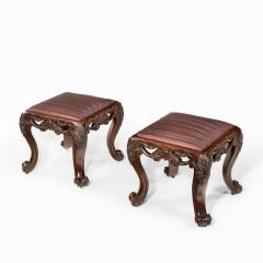 A pair of Victorian carved mahogany stools - 2335382