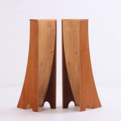 A pair of bench made sculptural walnut bookcases Contemporary  - 3945133