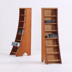 A pair of bench made sculptural walnut bookcases Contemporary  - 3945134