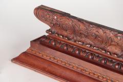 A pair of carved mahogany mantle shelves or overdoors circa 1910 - 2202934