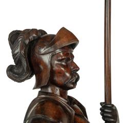 A pair of carved walnut mediaeval knights - 3314873