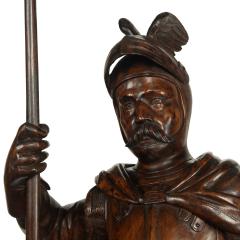 A pair of carved walnut mediaeval knights - 3314879