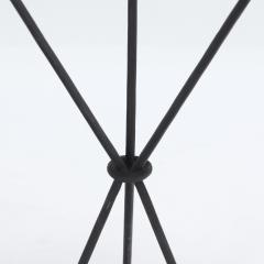 A pair of contemporary wrought iron drink tables with rosewood tops  - 2957584