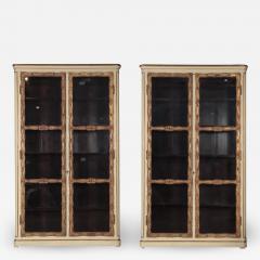A pair of cream painted and parcel gilt large bookcases French 19th C - 2864222