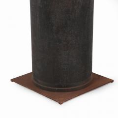 A pair of dimpled iron industrial tubes fitted as lamps  - 4226201