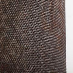 A pair of dimpled iron industrial tubes fitted as lamps  - 4226203