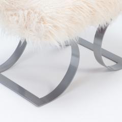 A pair of goat hair upholstered benches Contemporary  - 2682492