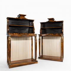 A pair of high Regency coromandel and ormolu bookcase console tables - 1173144