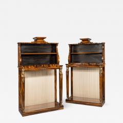 A pair of high Regency coromandel and ormolu bookcase console tables - 1173447