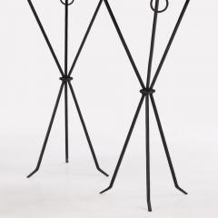 A pair of iron and mahogany drinks tables in the manner of Jean Michel Frank  - 4288597