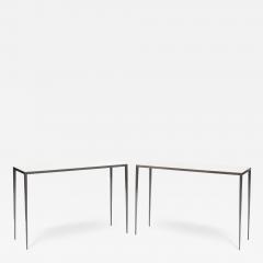 A pair of iron and parchment consoles Contemporary  - 2683245