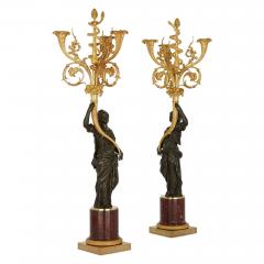 A pair of large French ormolu and patinated bronze candelabra - 2664916