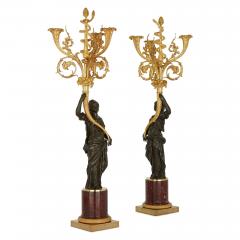 A pair of large French ormolu and patinated bronze candelabra - 2694023