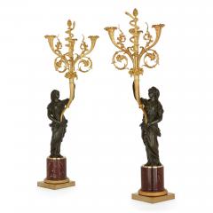 A pair of large French ormolu and patinated bronze candelabra - 2694024