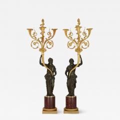A pair of large French ormolu and patinated bronze candelabra - 2700912