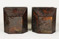 A pair of large floor sized Victorian period tin tea caddies 19th C  - 2234636