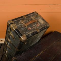 A pair of large vintage metal steam trunks early 20th C  - 2202901