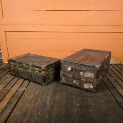 A pair of large vintage metal steam trunks early 20th C  - 2202902