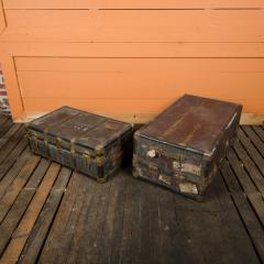 A pair of large vintage metal steam trunks early 20th C  - 2202903