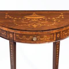 A pair of late Victorian demi lune mahogany console tables - 822792