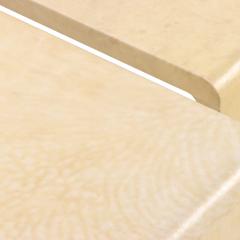 A pair of nesting parchment coffee tables in the manner of Jean Michel Frank  - 4366876